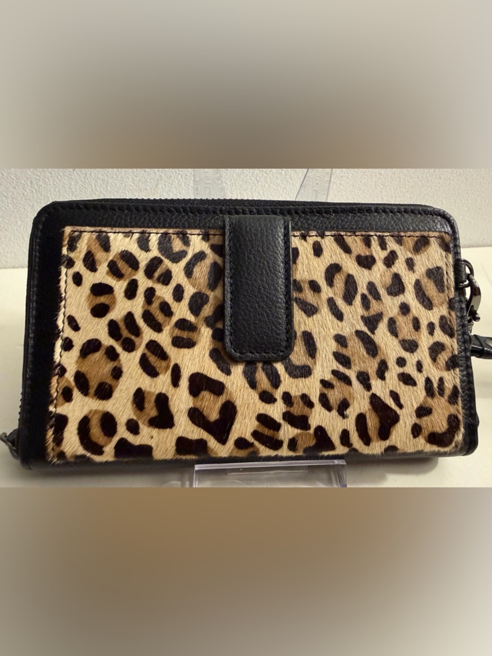 Rachel by Rachel Roy genuine, rich black pebble leather wallet/wristlet.